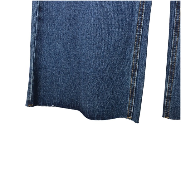 Dolls Kill Momokrom High Waist Cropped Wide Leg Raw Hem Jeans - Picture 6 of 11